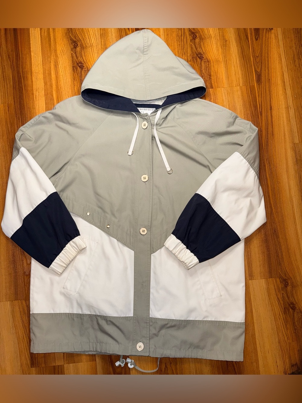 F.S. Limited Vintage Color Block Coat Hooded Jacket Womens SZ Medium Lined